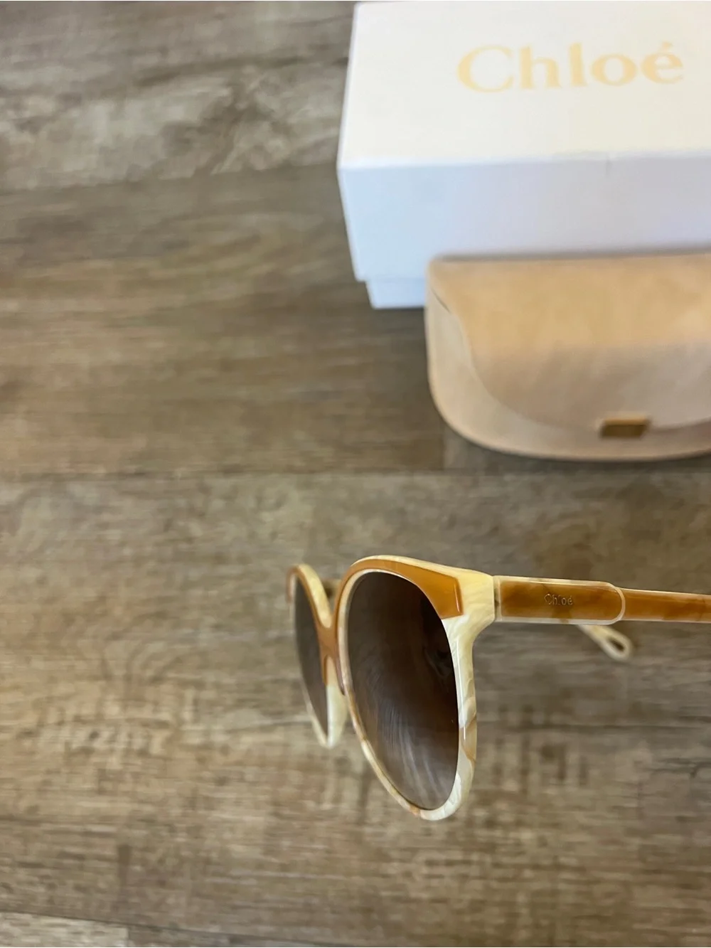 Chloe CE733S Tan Cream Oversized Glasses